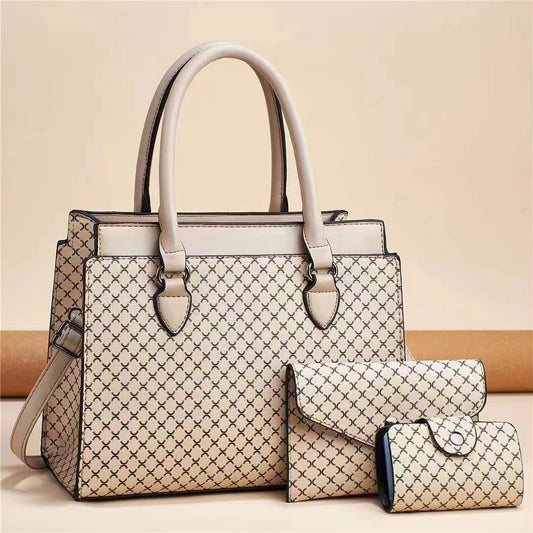 3 Zippered Compartments Purses and Handbags for Women Top Handle Satchel Shoulder Ladies Bags